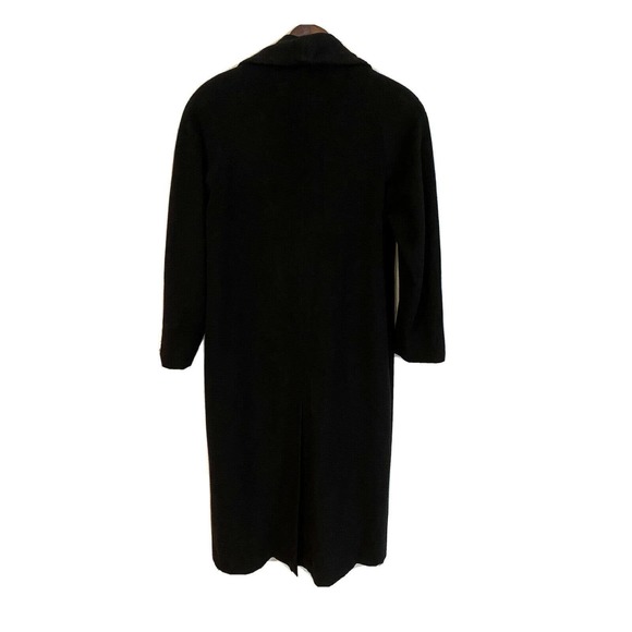 Lorovi Womens Black Full Length 45” Jacket Coat 75% Wool Blend Sz 8 Made in USA - Picture 5 of 6